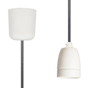 Pendant Lamp Porcelain Dark Grey Netlike