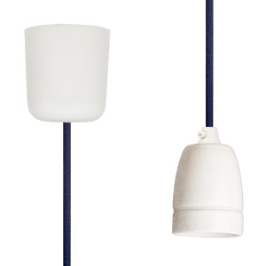 Pendant Lamp Porcelain Steel Blue