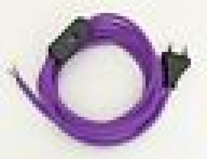 Assembled Supply Cord with Plug and Inline Cord Switch Lilac 2 Core 3m