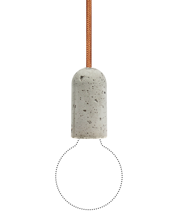 NUD BASE Concrete Pendant Lamp Copper