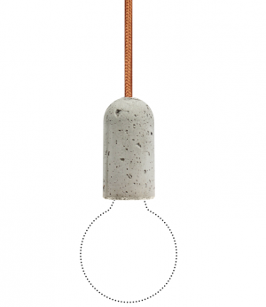 NUD BASE Concrete Pendant Lamp Copper