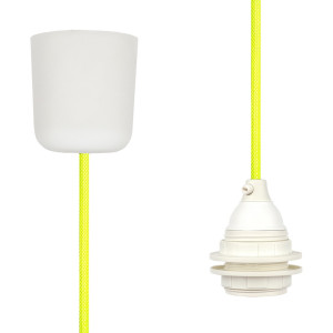 Pendant Lamp Plastic Neon Yellow Netlike