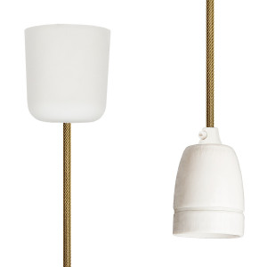 Pendant Lamp Porcelain Gold Netlike