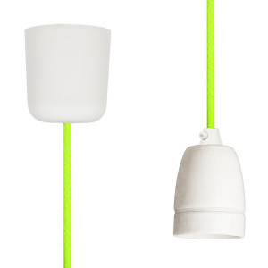 Pendant Lamp Porcelain Neon Green Yellow