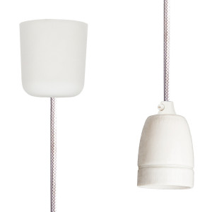 Pendant Lamp Porcelain Off White Netlike