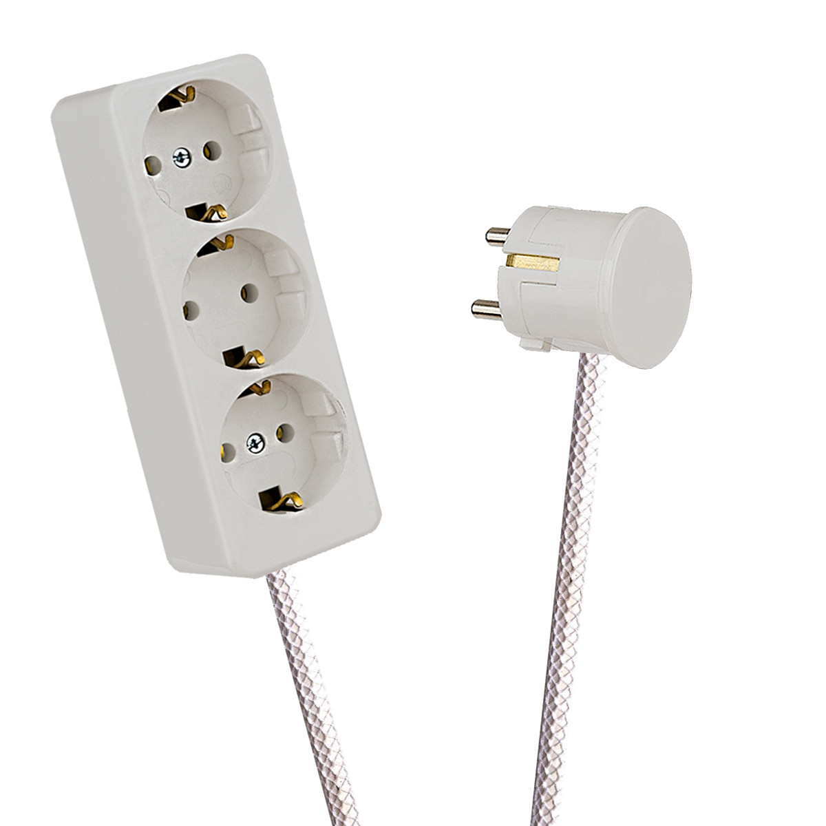 White 3-Way Socket Outlet Off White Netlike