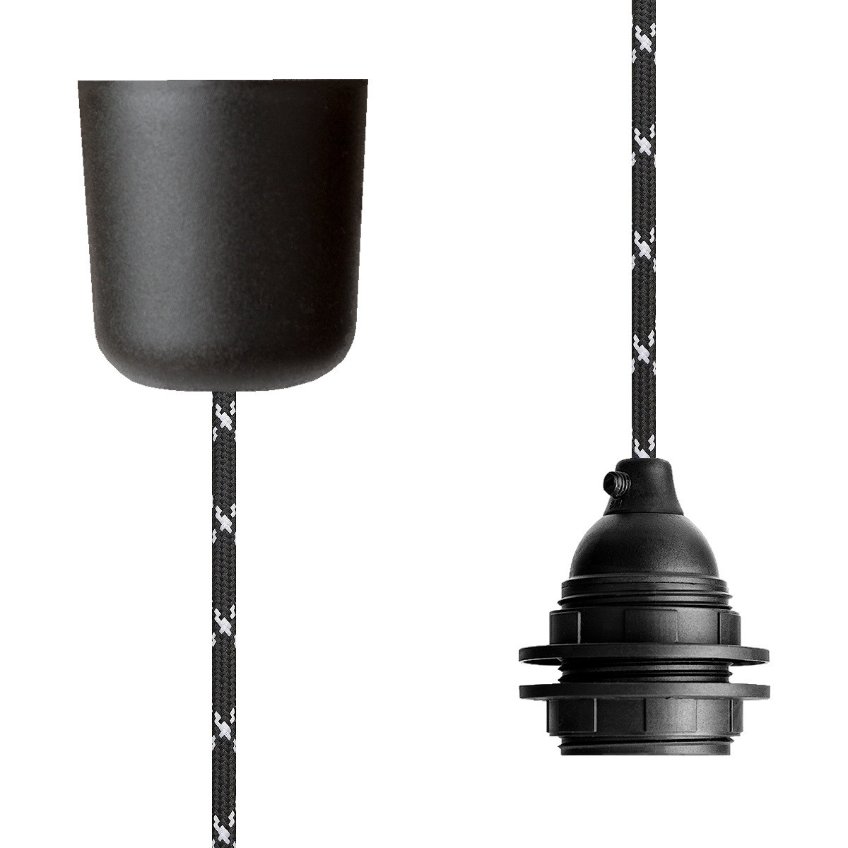 Pendant Lamp Plastic Black White