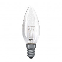 Candle Bulb Clear E14 25W 40W 60W Pack of Two