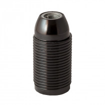 Plastic Lamp Holder E14 With External Thread Black Glossy