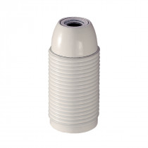 Plastic Lamp Holder E14 With External Thread White Glossy