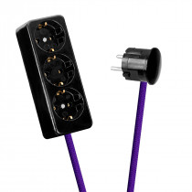 Black 3-Way Socket Outlet Purple