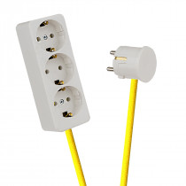 White 3-Way Socket Outlet Empire Yellow