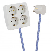 White 4-Way Socket Outlet Lilac