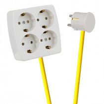 White 4-Way Socket Outlet Empire Yellow