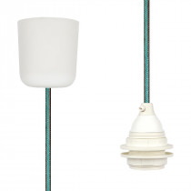 Pendant Lamp Plastic Brown-Turquoise Netlike