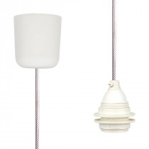 Pendant Lamp Plastic Shiny White Netlike