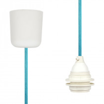 Pendant Lamp Plastic Turquoise Netlike 