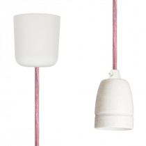 Pendant Lamp Porcelain Pastel Pink Netlike