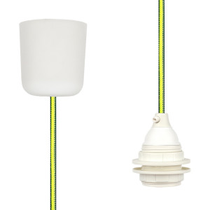 Pendant Lamp Plastic Green-Yellow Netlike