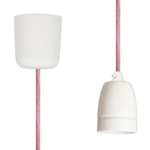 Pendant Lamp Porcelain Pastel Pink Netlike